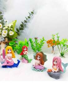 1pc Miniature Mermaid Figurines, Garden Accessories For Crafts, Terrarium, Miniature Moss Landscape Decorations, Birthday Cake Decoration Fly Wing Figurines(Some Parts Are Sent Random)