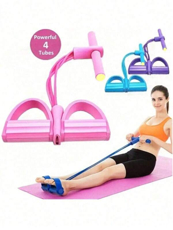 1 pièce Ensemble de bandes de résistance EVA - 4 tubes empilables de tension légère Boucles d'exercice pour un entraînement complet du corps, entraîneur abdominal, équipement de ramage et de fitness - Disponible en bleu, violet, rose, accessoires de sport, bandes de fitness élastiques, accessoires de gym à emballage individuel, sport, gym, exercice à domicile, sangle de gym, bandes de résistance