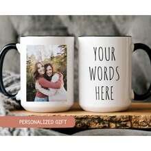 1pc 11oz  Custom Photo Mug Grandma, Personalized Photo For Grandma, Photo Mug Mom, Mug With Photo And Text, Personalized Photo Coffee Mug, Picture Cup,Coffee Mug - trắng - Xem 1