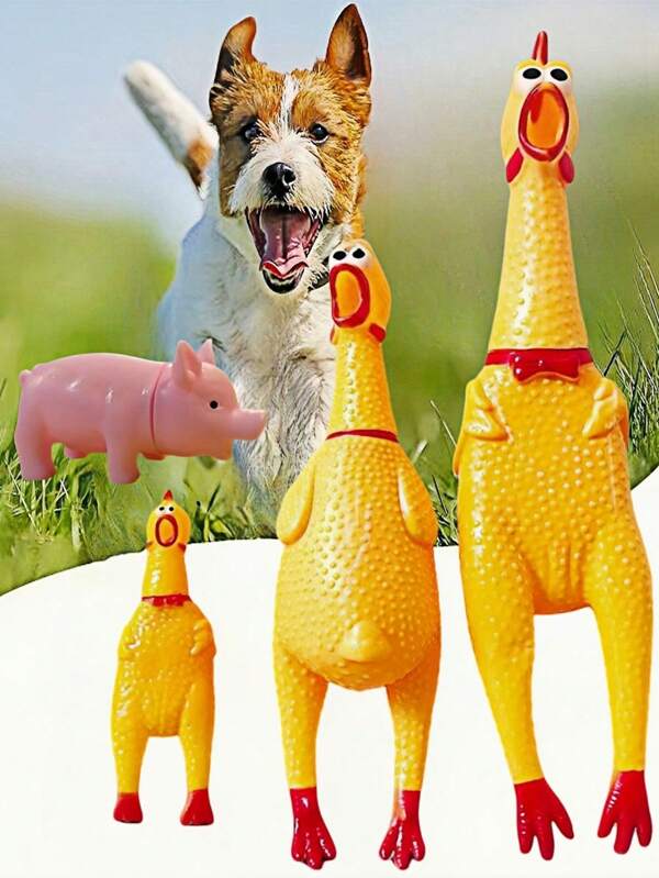 Upgraded Screeching Chicken Pet Toy, Hot-Selling Dog Screaming Chicken Stress Relief Squeeze Squeaky Toy For Dogs Cats, Creative Funny Scream Chicken Plaything For Pet Entertainment