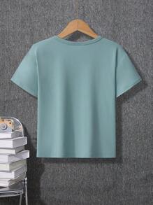Jungen Kurzarm T-Shirt mit lustigem Slogan Muster, Sommer