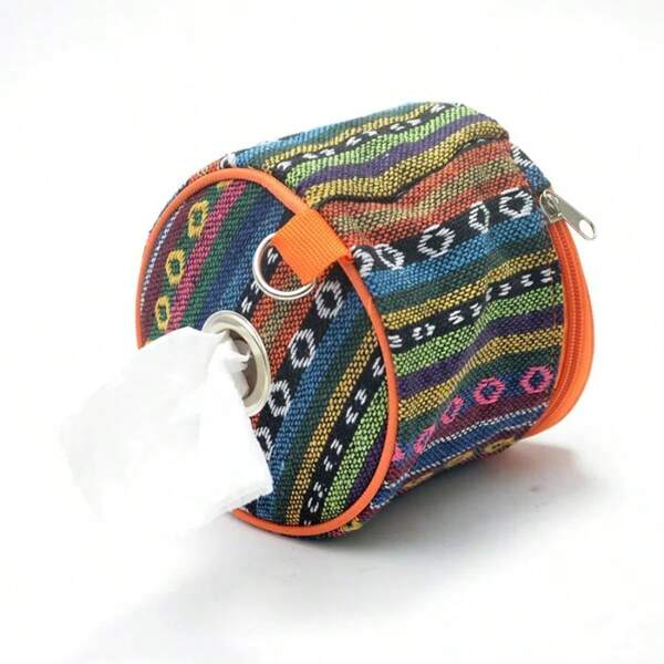 1pc Foldable Paper Towel Box, Household/Car Storage Container For Tissues, Outdoor Camping Roll Tissue Holder