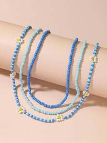 3 cái / bộ vòng cổ trang trí hoa đính cườm - Nhiều màu - Xem 1