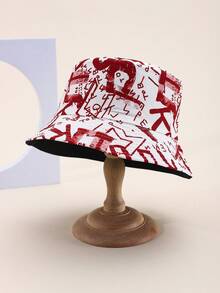 1 Piece Spring/Summer Colorful Floral Print Reversible Bucket Hat, Bohemian Allover Print Sun Protection Bucket Hat, Suitable For Spring, Summer, Autumn - B - View 15