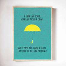 cartellone minimalista blu della serie TV "How I Met Your Mother" con ombrello giallo, opera d'arte su tela per decorazione della casa e del soggiorno, con opzione di cornice
