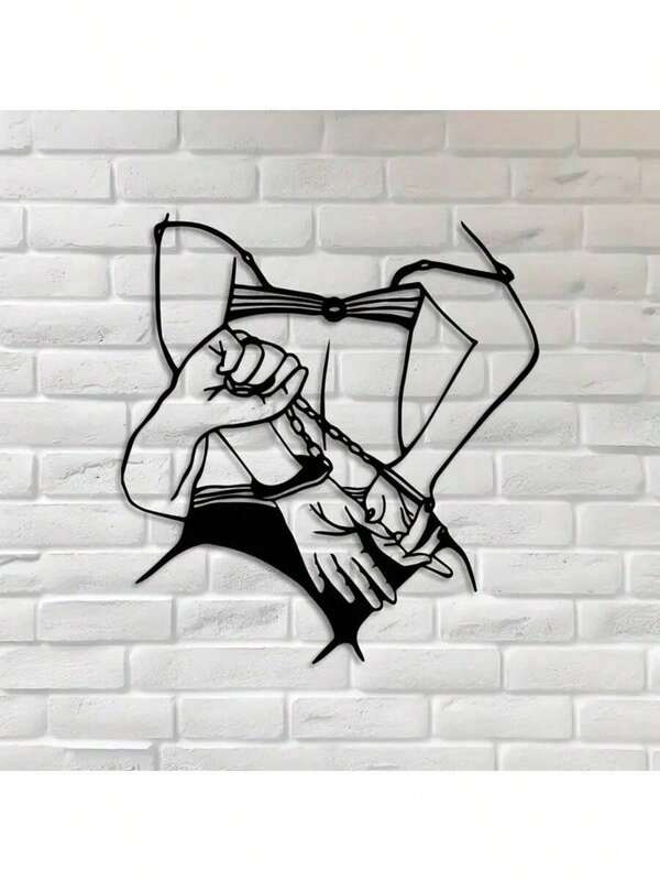 1 Piece Black Modern Female Silhouette Wall Art - Durable Wrought Iron, Sensual Line Art For Bedroom Decor, Unique Gift Idea, Perfect For Valentine's Day Room Decor