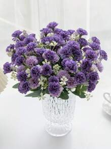 1/3 pièces Hortensia artificiel, bouquet de œillet en soie, chrysanthème à bulbe artificiel, décoration d'automne, vase de mariage, décoration de maison, salle à manger et chambre à coucher, accessoires de fête d'anniversaire, décoration de jardin extérieur, Saint-Valentin, cadeau