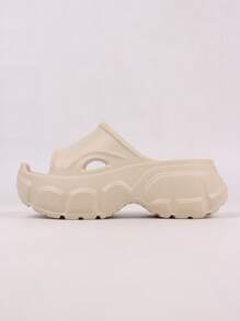 Women's Summer New EVA Platform Sandals, Ladies' Thick Bottom House Slippers, Wear-Resistant Holiday Beach Slides, Suitable For Women, Plain Open Toe Slip-On Slides, Ladies' Comfort - Soft, Non-Slip Sole, Casual Open Toe Summer Sandals, Suitable For Indoor/Outdoor Use