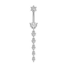 1pc Thick 0.03μ White Gold Plated Copper Zirconia Heart Shaped Stylish Sexy Belly Button Ring