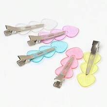 Heart Shape Candy Color Shiny Sequin Hairpin Bangs & Side Clip, Invisible Hair Clip Accessory For Women - Multicolor - View 2