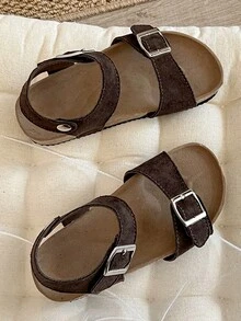 2025 Summer New Arrival Unisex Kids' Soft Cork Thick Sole Open Toe Sandals, Korean Mid-Range Casual Sandals - Camel - View 5
