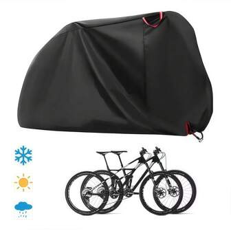 Bike Cover For 2 Bikes Outdoor Waterproof Bicycle Covers Rain Sun UV Dust Wind Proof With Lock Hole For Mountain Road Electric Bike Heavy Duty Bikes