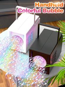 Juguete soplador de burbujas totalmente automático con múltiples agujeros, máquina de burbujas eléctrica rectangular portátil, regalo de juguete portátil para soplar burbujas al aire libre (no incluye baterías ni solución para burbujas)