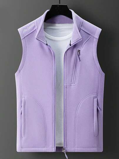 Chaleco de forro polar para mujer, chaqueta sin mangas con cuello de sherpa para exteriores, otoño/invierno