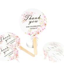 10pcs Paper Hand Fans, Wedding Gift Party Decor, Bridal Shower Birthday Party Favor, Suitable For Wedding Ceremony, Bridal Shower Memento, Wedding Reception Decoration