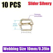 10Pcs/Pack Metal Adjustable Slide Buckles Tri-Glide Rectangle Adjuster Strap Slider For Backpack Clothing Hardware Accessories - Multicolor - View 12