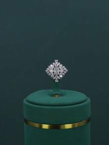 Conjunto de 5 joias de casamento luxuosas banhadas a ouro branco com design de folhas e flores em estilo real, conjunto de joias de zircônia cúbica branca, incluindo colar, pulseira, brincos e anel, adequado para uso diário e casamento, presente de aniversário de casamento, vem com caixa de presente (dourada) para o Natal - Conjunto de folhas - Ver 8
