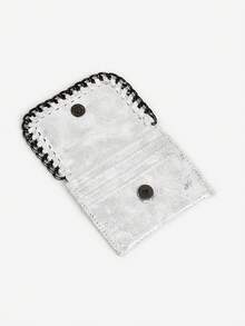 Dompet Kartu/Koin Minimalis Multi-Slot Gaya Rock Y2K yang Modis, Dilengkapi Rantai dan Tali. - Putih - View 5