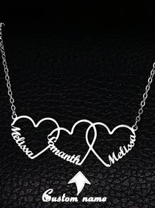 1 Peça Colar Personalizado com 1-5 Nomes, Colar Pingente Multi-Amor, Colar com Nome em Inglês da Família, Colar de Corrente Cubana de Aço Inoxidável para Homens e Mulheres, Colar Personalizado de Fonte Romântica e da Moda, Presente do Dia das Mães, Clássico e Elegante, Adequado para Família, Melhor Amigo, Material Escolar, Estudantes do Ensino Médio, Estudantes do Ensino Fundamental, Estudantes Universitários, Calouro, Segundo Ano, Estudantes Iniciantes, Estudantes Universitários