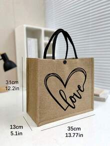 Love,Linen Handbag Tote Bag+Coin Purse, Large Capacity Linen Handbag With One Small Bag, Leopard Nana Love Letter Pattern, Large Capacity Mom Grandma Tote Bag - Stylish Shoulder Bag For Women's Casual Handbag & Shopping, Unique Nana Gifts, Best Thanksgiving Gifts For Family - Khaki - View 5