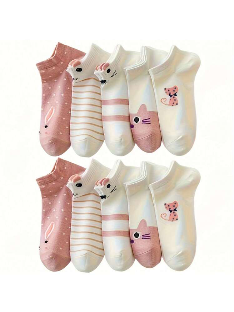 5 أزواج من جوارب الرياضة للنساء، جوارب قارب جميلة...