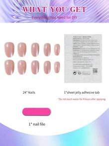 Mejora instantáneamente tu apariencia con 24 piezas de uñas postizas de cristal nude en forma de ojo de gato ovaladas cortas. Estas uñas acrílicas de ojo de gato cortas se ajustan perfectamente. El set incluye 1 pieza de pegamento de gelatina y 1 pieza de lima de uñas. Uñas de ojo de gato para uso diario de mujeres y niñas en el trabajo, estudio y fiestas.
