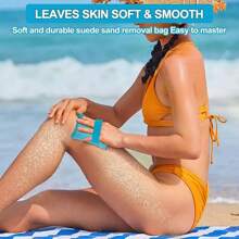 Éliminateur de sable pour la plage, sac éliminateur de sable, pochette de poudre éliminatrice de sable pour les vacances à la plage, le camping (ne contient pas de poudre de talc)