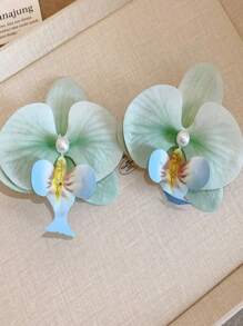 1 Stück Haarclip für Frauen mit Phalaenopsis-Motiv, ideal für Fotoshooting, Haarclips für Strandurlaub, Haarschmuck und Kopfschmuck-Haarklammern, Haarspangen