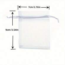 50/100pcs Organza Gift Bags, Wedding Gift Bags, Holiday Events And Party Gift Packaging Supplies, Home & Living, Wedding Party Supplies, Tabletop Gift Wrapping Bags - White - View 7
