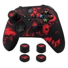 RALAN Wolf Design 控制器外壳带 4 个拇指握把，兼容 Series X 无线控制器，防滑硅胶控制器保护套