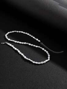 1 Stück modischer barocker asymmetrischer Perlenkette, für Herren