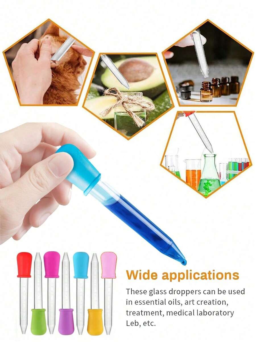 7pcs Silicone Safety Dropper Set Anti-Leakage Choke-Proof Design Odorless Liquid Transfer Tool For Perfume Refill DIY Craft Precision Dropper - Multicolor - View 1