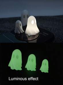 Mini fantôme noir/blanc, figurine de chorale de fantômes, modèle de scène d'Halloween mini-citrouille homme, décoration de maison, blague, petit cadeau en résine amusant
