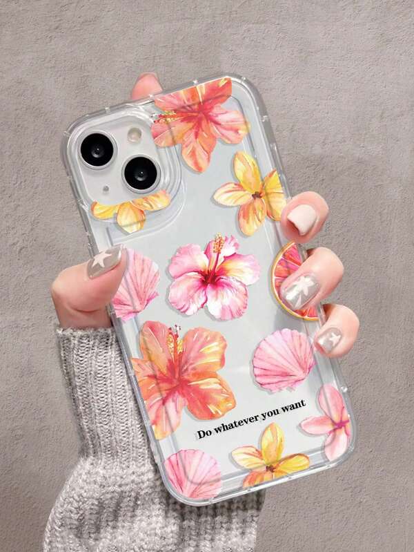 Flower Phone Case Flower 1pc Floral Pattern Transparent Full-Body Protection Shockproof Anti-Fall TPU Soft Rubber Phone Case For Phone 11/12/13/14/15/15pro/15 Plus/15 Promax/7plus/8plus/X/Xs Max/Xr/11pro/12pro/13pro/14pro/12mini/13mini/11promax/12promax/13promax/14promax/14plus/6/6s/6plus/7/8/Se& Galaxy/A54/A14/A12/A13/A15/A32/A33/A24/A52S/S20/S21/S22/S23/S24/S23Plus/S24ultra