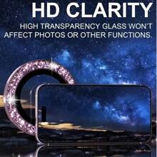 Rhinestone Lens Protector Compatible With Apple IPhone 16 Pro; High Definition, Scratch And Fingerprint Resistant; Universal Compatible With Iphone 1/12/13/14/15/16/16e Series; Lens Protection Film; Tempered Glass Lens Cover; Anti- And Dustproof; Essential Mobile Phone Accessories