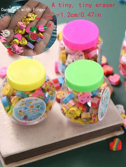 قطعة واحدة من المحايا الكرتونية الصغيرة الطريفة، تصميم عشوائي للرجوع إلى المدرسة