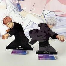 1pc/Set Anime Acrylic Stand, Jujutsu Kaisen Gojo Satoru Decorative Figure, Itadori Yuji Desk Display, Room Decor, Bedroom Decor, Holiday Gift School Supplies,Back To School