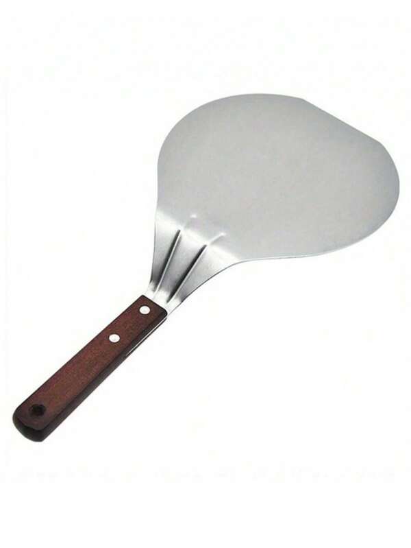 1pc Stainless Steel Pizza Peel With Wooden Handle - Large Durable Cake Lifter Spatula, Suitable For Baking And Kitchen Use