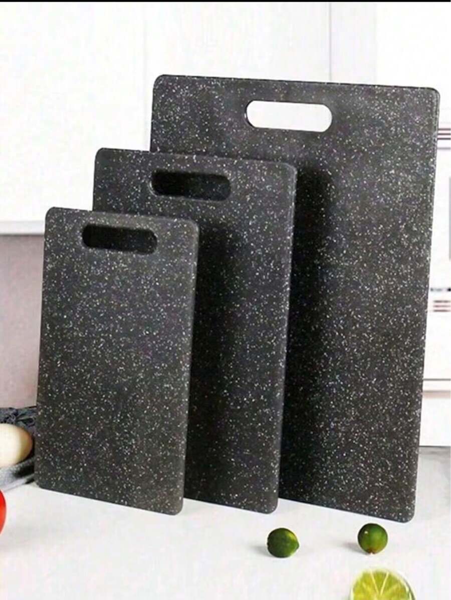 1pc Marble-Patterned Chopping Board Set, Kitchen Food Prep Board, CookedUncooked Separation, Household Fruit Cutting Board, Children's Food Prep Board - Black - View 1