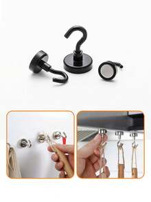 10入組強力重型磁性S型掛鉤，適用於教室、冰箱、掛鉤、小木屋、燒烤架、廚房、車庫、職場和辦公室等。磁力掛鉤重型，使用強力鈷金屬永磁鐵製造，適用於掛鉤、郵輪、露營、燒烤架、廚房、冰箱、車庫、牆壁等。1入組3入組5入組