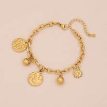 1pc Star & Moon Eye Stainless Steel Bracelet, Suitable For Women's Daily Wear