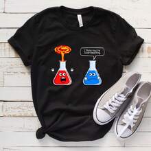 I Think You're Overreacting Shirt, Science Teacher, Nerd Shirt, Biology Shirt, Chemistry Shirt - 黑色 - 查看 1