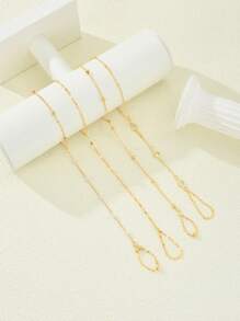 Conjunto de 4 peças/conjunto de pulseiras de dedo com pérolas falsas e strass simples, férias femininas, encontro, presente, casual, acessórios de festa combinando