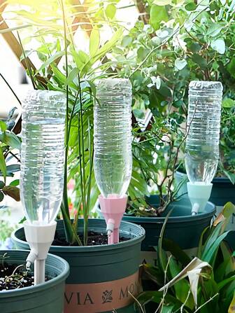 1pc/5pcs/10pcs Automatic Watering Device With Adjustable Slow Release Control Valve Switch, Suitable For Home And Ship Gardening, Plant Spray, Gardening Supplies (Accessories Color Random)
