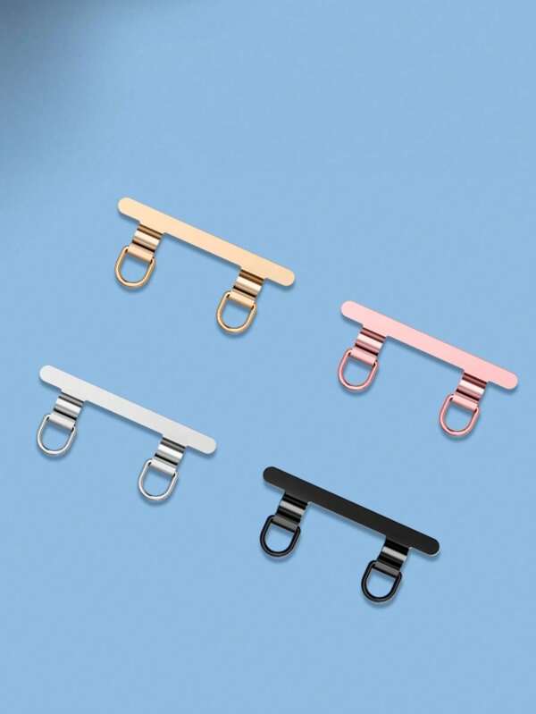1 Pc Ultra-Thin Stainless Steel Clip-On Phone Lanyard Connector, Metal Pad, Anti-Loss Phone Strap Accessory