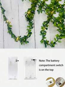 Cadena de luces de enredadera con batería de 100 LED, luz blanca cálida con enroque verde, adecuada para interiores y exteriores, bodas, jardines, decoración de jardín,Party, cercas, habitaciones, Navidad, decoraciones del hogar, enojada con luces habilidosas