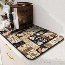 Fun Coffee Mat ,Coffee Bar Mat For Countertops,Absorbent Hide Stain Anti-Slip Coffee Bar Accessories Fit Under Coffee Machine Mat,Dish Drying Mats For Kitchen