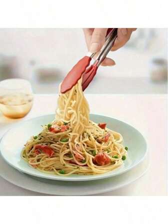 1 pezzo Pinze da cucina in silicone da 9 pollici, con punte in acciaio inossidabile e silicone, ottime per cucinare, barbecue, utensili da cucina, campeggio all aperto, picnic, colore casuale
