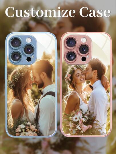 1 Stück personalisiertes hochauflösendes Glas Handyhülle kompatibel mit iPhone 16promax/16plus/16pro/16/11/11pro/11promax/12/12pro/12mini/12promax/13/13pro/13promax/13mini/14/14plus/14pro/14promax/15/15plus/15pro/15promax/7/8plus/Xr/Xs Max/X, Geschenk für Familie, Freunde, Paare