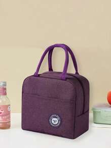 1 szt. Torba termiczna na lunch z motywem niedźwiedzia, gruba torba na lunch z folii aluminiowej, torba termiczna na piknik, wodoodporna torba termiczna na lunch do pracy i na zewnątrz, odpowiednia dla uczniów, nauczycieli, kobiet i mężczyzn, niezbędny element wyposażenia szkoły